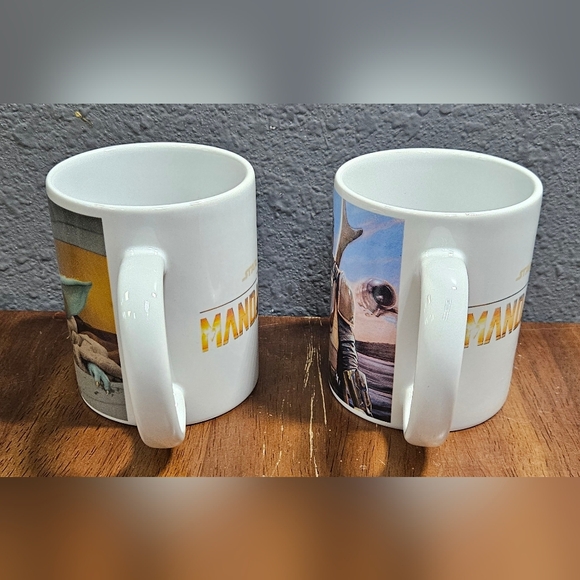 2 Star Wars Mugs  The Mandalorian Grogu for Coffee Hot Chocolate - Picture 3 of 7